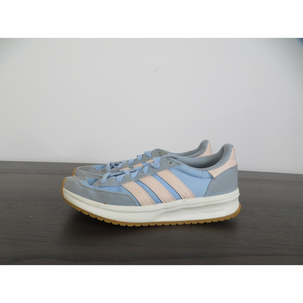 Adidas Run 70s 2.0 Womens 7 Blue Running Sneakers AJS0868 Retro Gum Sole Gym